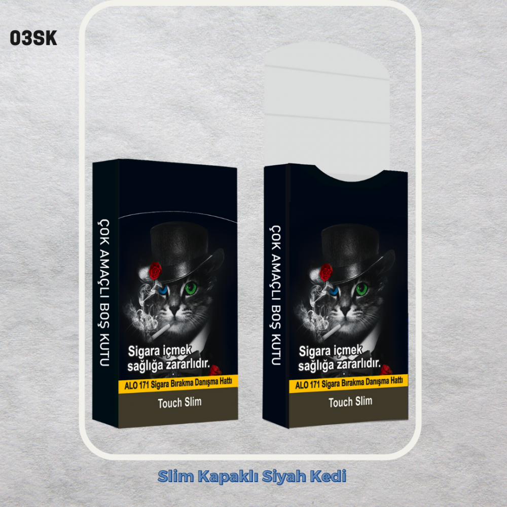 Slim Kapaklı Siyah Kedili